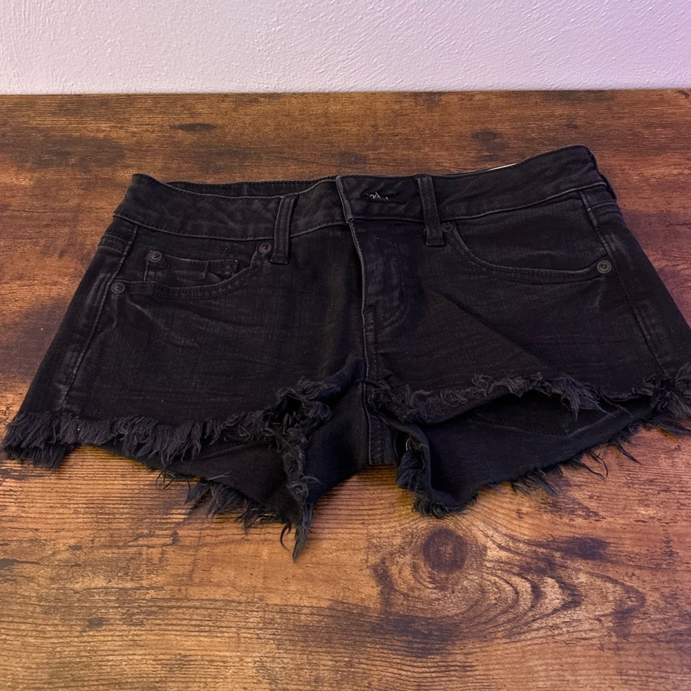 Black Distressed Women's Shorts